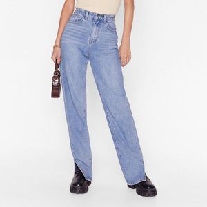 NASTY GAL SPLIT HEM JEANS